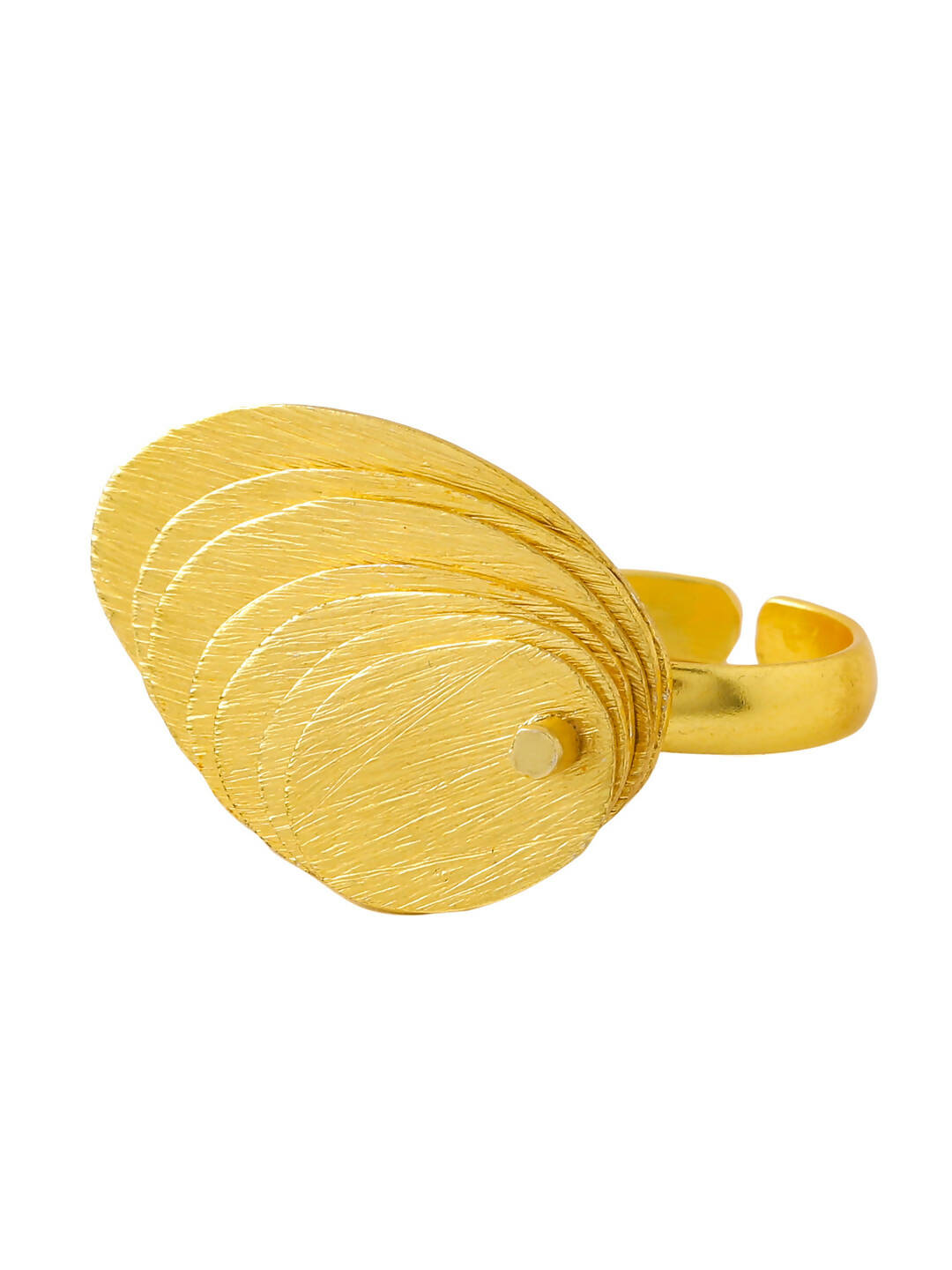 NVR Women's Western Gold-Polished Ajustable Finger Ring | Grocsy