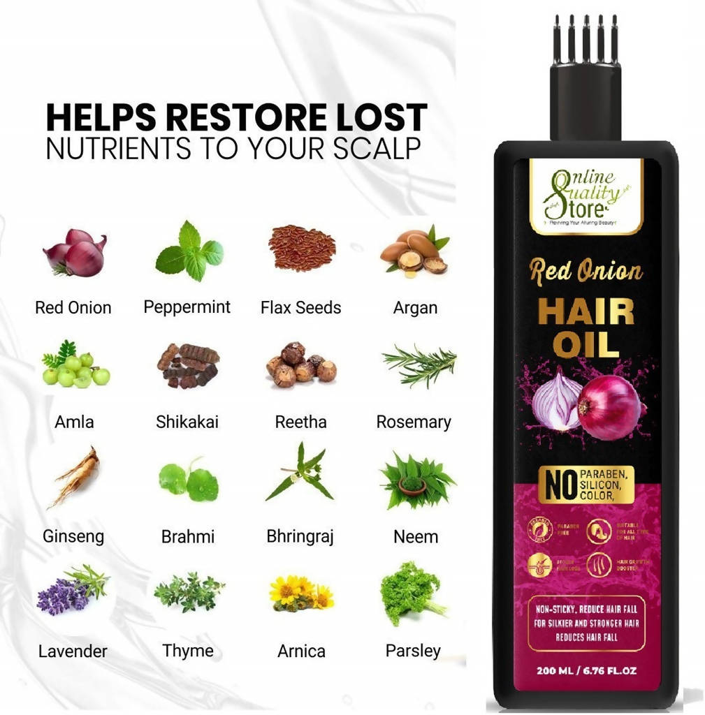 Online Quality Store Red Onion Hair Oil | Grocsy