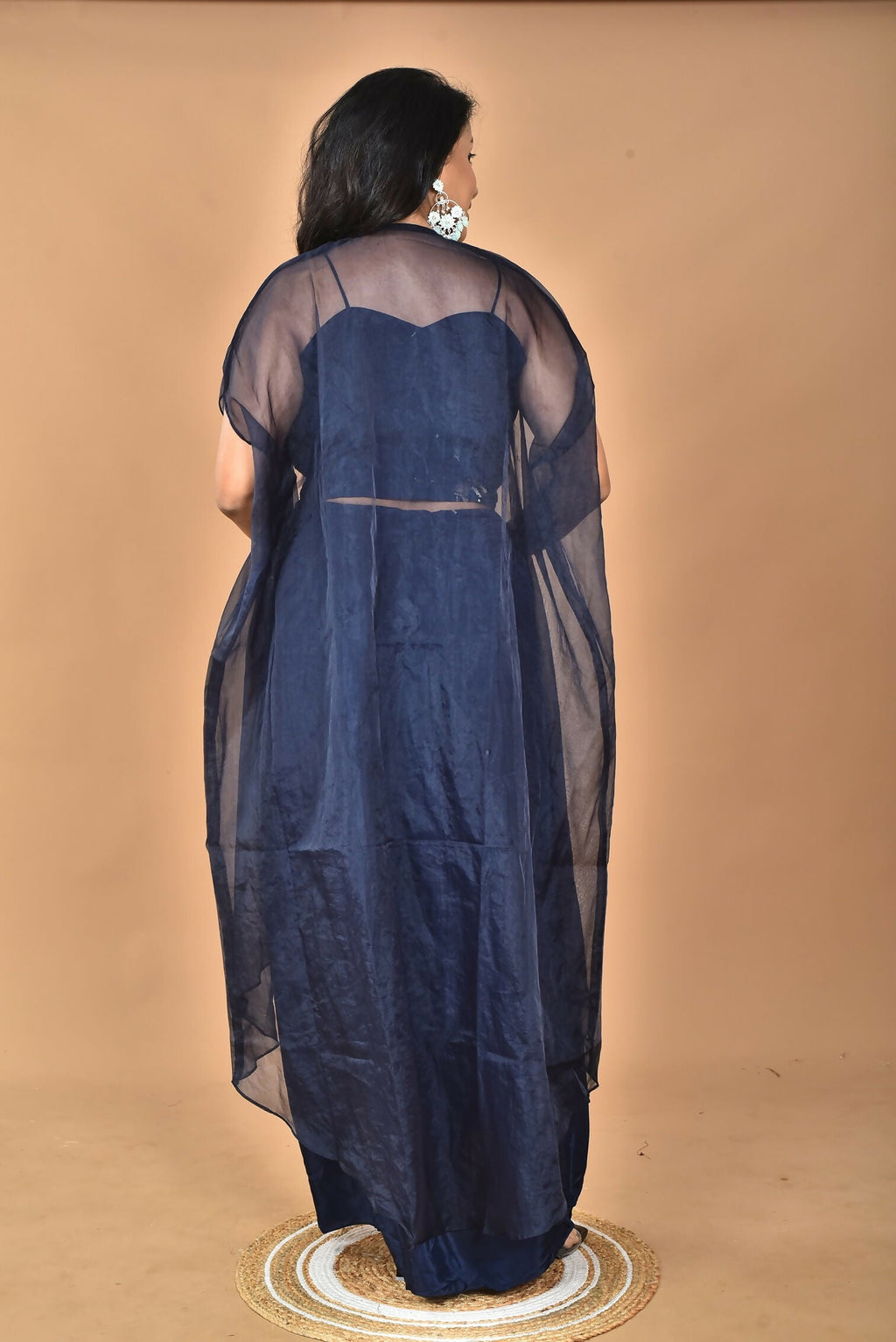 Morchari Women Hand Embroidery Crop Top-Blue | Grocsy