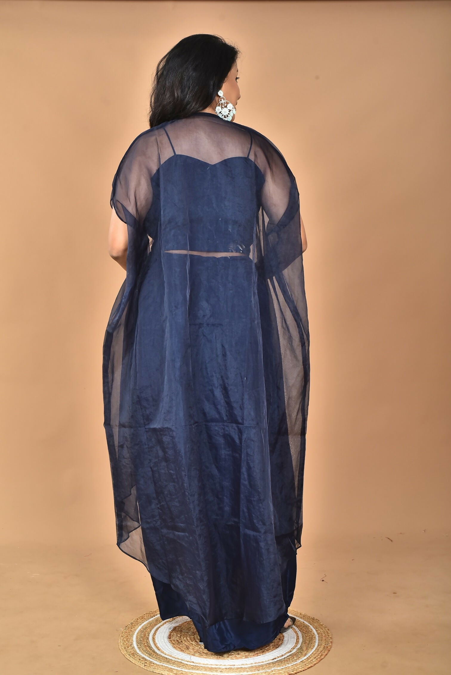 Morchari Women Hand Embroidery Crop Top-Blue | Grocsy