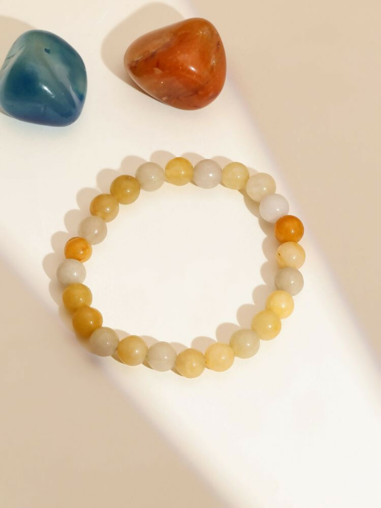Yellow Aventurin Crystal Beads Bracelet - Ruby Raang | Grocsy