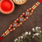 Ethnic American Diamond Rakhi and Kaju Katli Box Combo | Grocsy