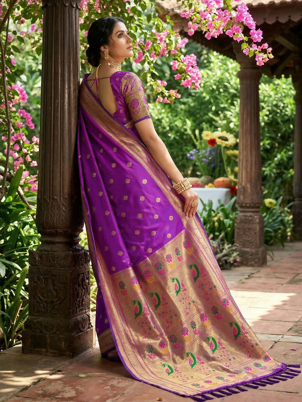 Shree Shyam Fashion Purple Soft Silk Saree | Grocsy