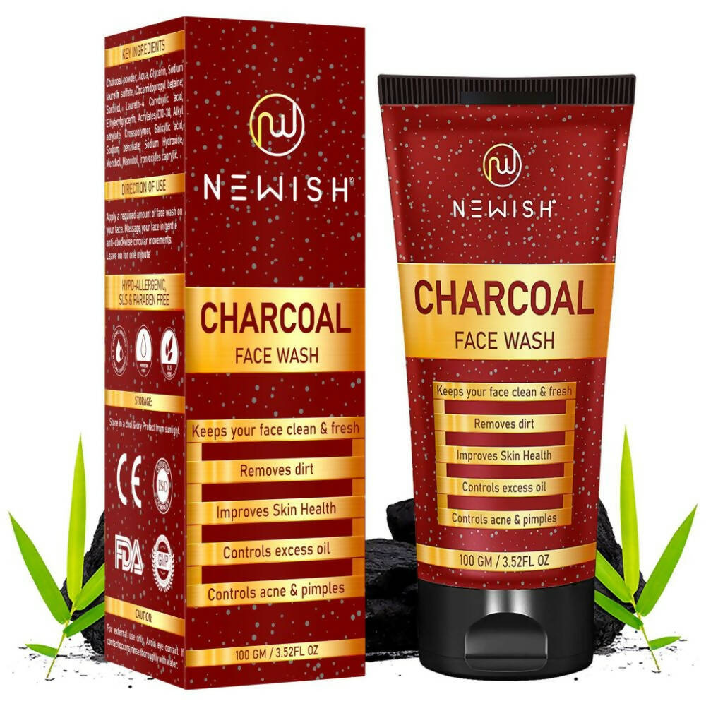 Newish Charcoal Face Wash | Grocsy