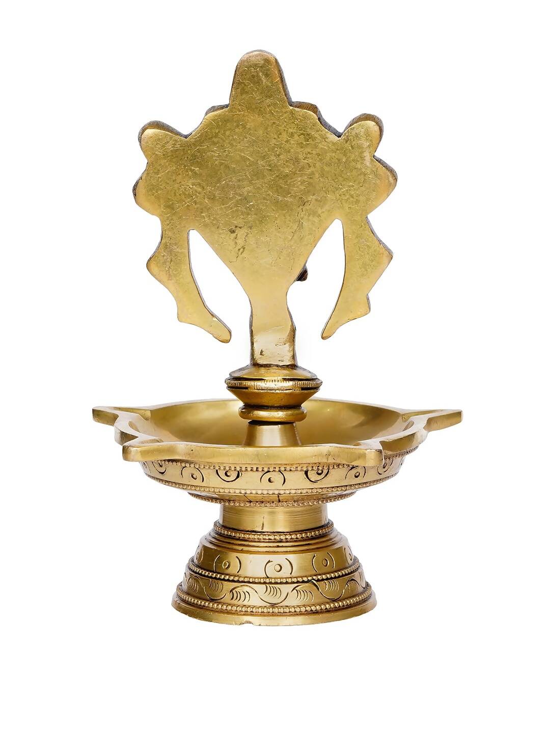 eCraftIndia Gold-Toned Shankha Handcrafted Diya with 5 wicks | Grocsy