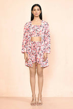 Pink Platinum Creap Printed Co-Sets - Femella | Grocsy