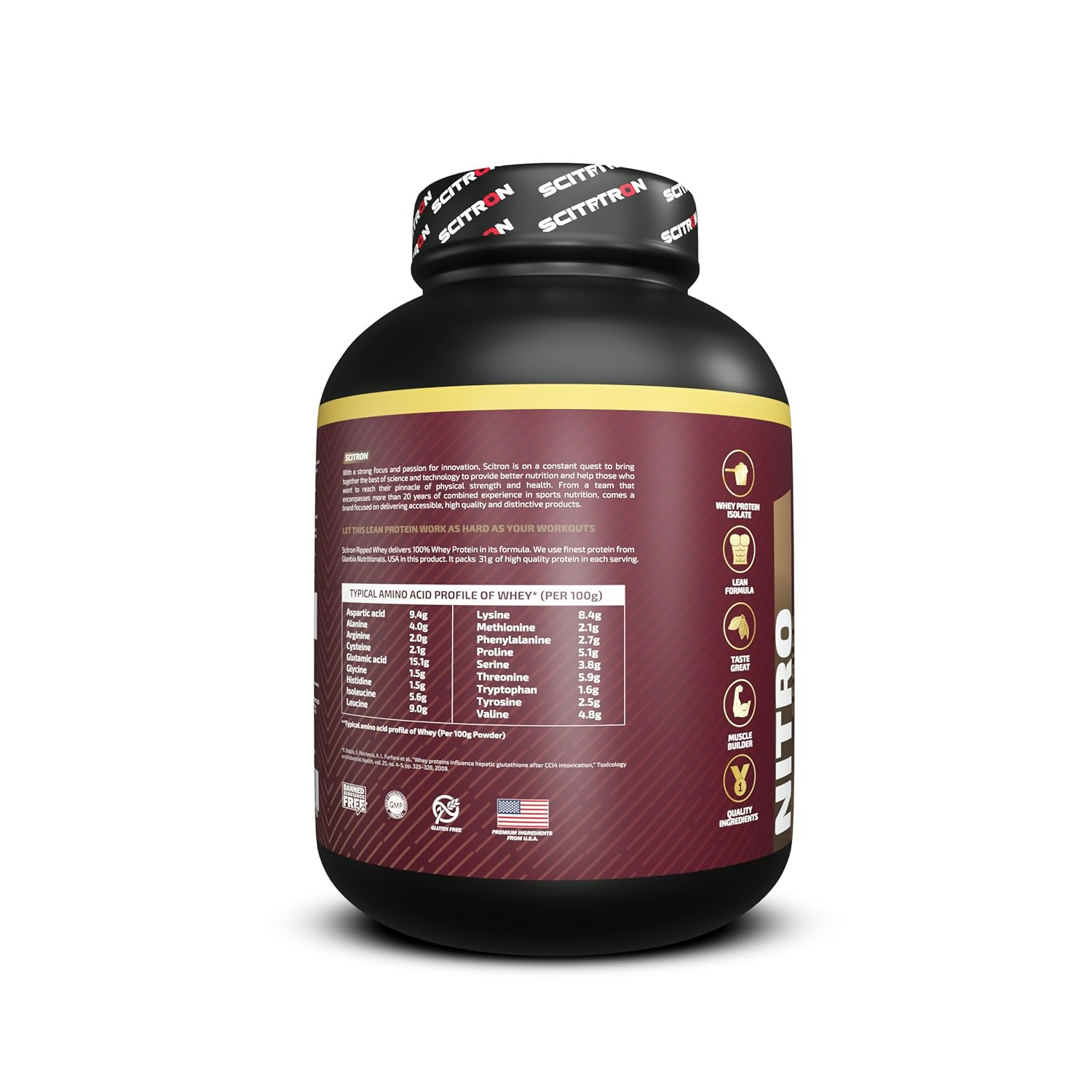 Scitron Ripped Whey Protein Powder Flavor Chocolate Fudge Brownie | Grocsy