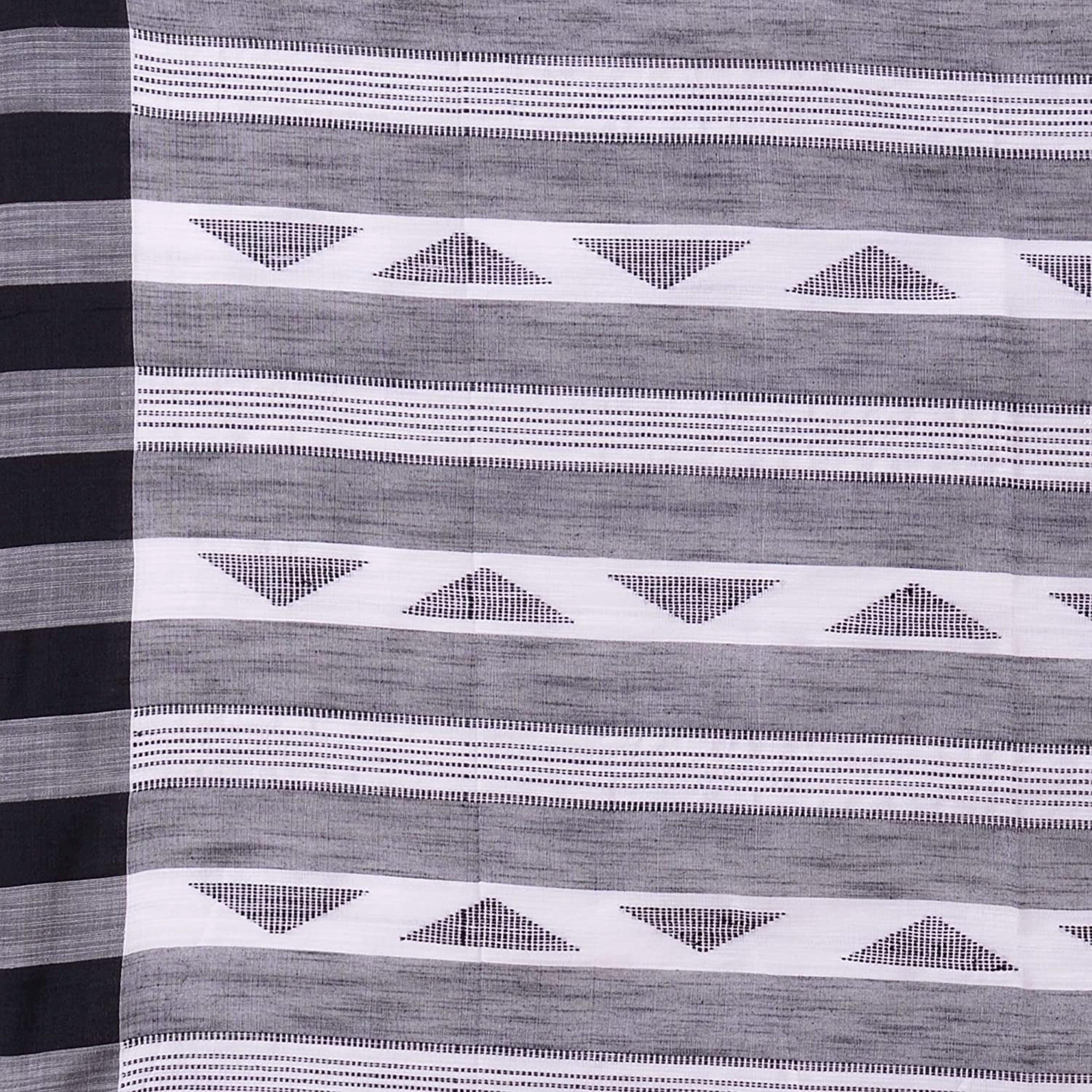 Piyari Fashion Handloom White Cotton Saree | Grocsy