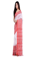 Piyari Fashion Handloom White Cotton Begampuri Saree | Grocsy