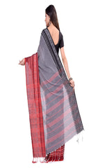 Piyari Fashion Handloom Grey Cotton Begampuri Saree | Grocsy