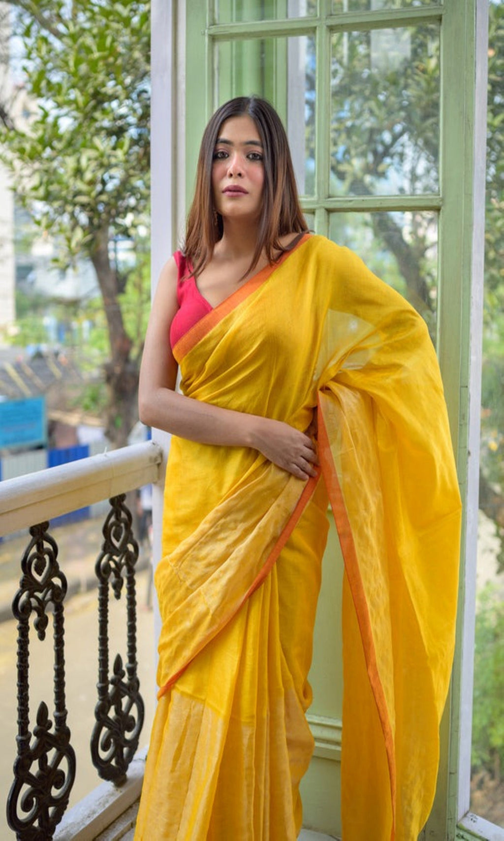 Piyari Fashion Yellow Handloom Tissue Saree | Grocsy