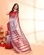 Piyari Fashion Women`s Cotton Silk Silver Handloom Saree With Blouse | Grocsy