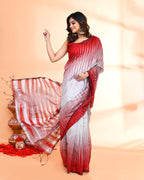 Piyari Fashion Women`s Cotton Silk Silver Handloom Saree With Blouse | Grocsy