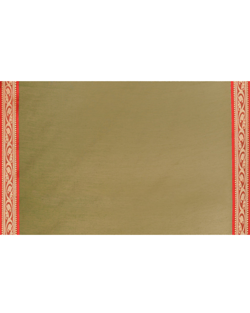 Piyari Fashion Women`s Cotton Silk Moss Green Handloom Saree With Blouse | Grocsy