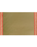 Piyari Fashion Women`s Cotton Silk Moss Green Handloom Saree With Blouse | Grocsy