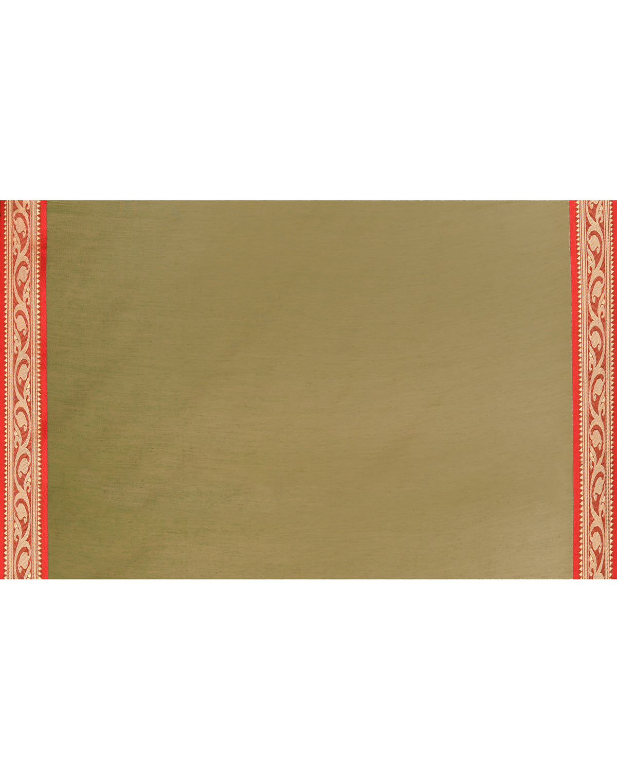 Piyari Fashion Women`s Cotton Silk Moss Green Handloom Saree With Blouse | Grocsy