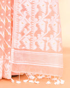 Piyari Fashion Women's Salmon Cotton Silk Jamdani Saree | Grocsy