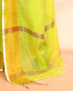 Piyari Fashion Women`s Cotton Silk Lemon Handloom Saree With Blouse | Grocsy