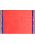 Piyari Fashion Women`s Cotton Silk Red Handloom Saree With Blouse | Grocsy