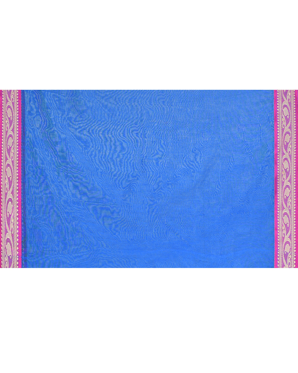 Piyari Fashion Women`s Cotton Silk Blue Handloom Saree With Blouse | Grocsy