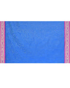 Piyari Fashion Women`s Cotton Silk Blue Handloom Saree With Blouse | Grocsy