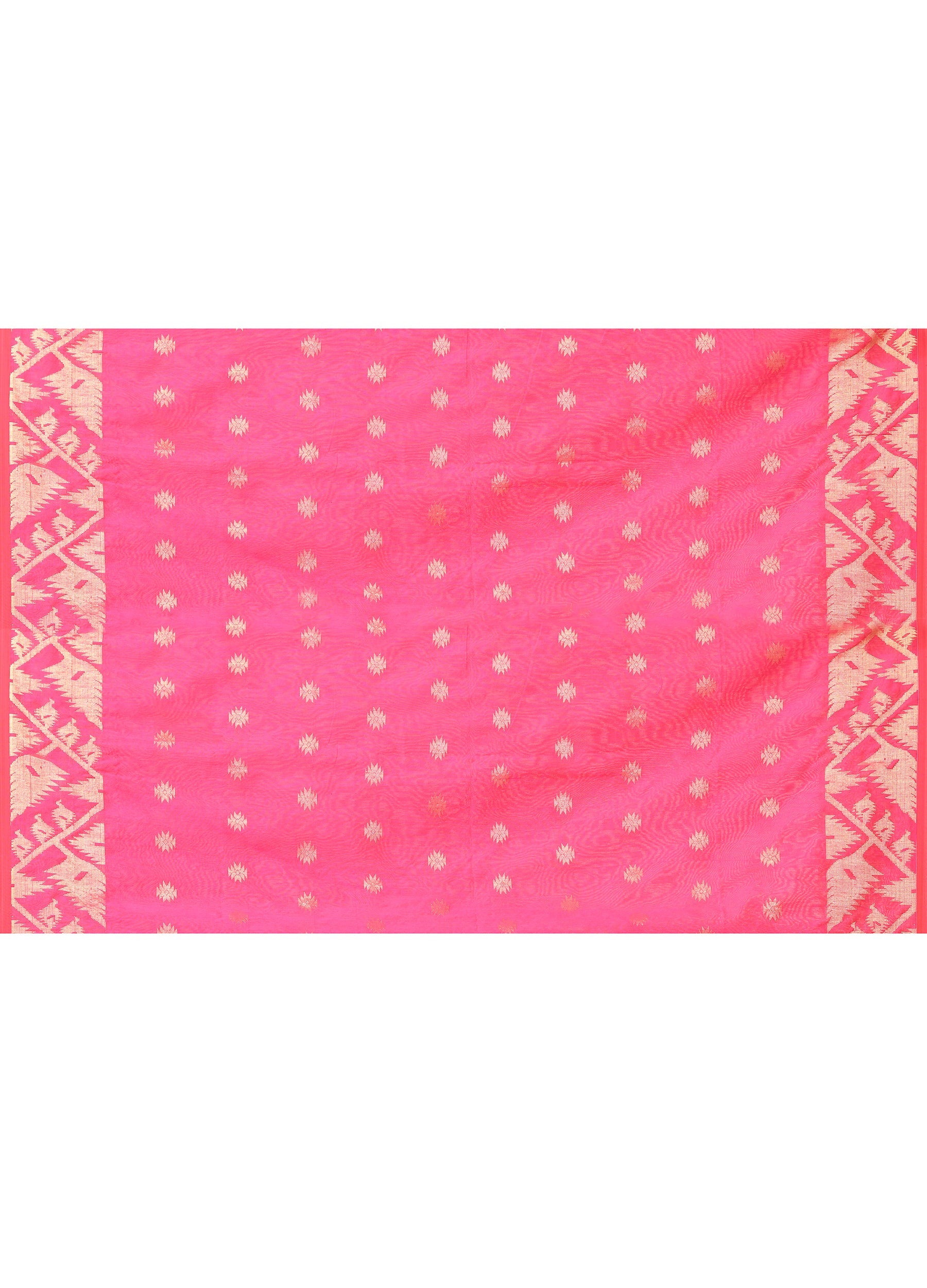 Piyari Fashion Women`s Cotton Blend Rani Handloom Saree With Blouse | Grocsy