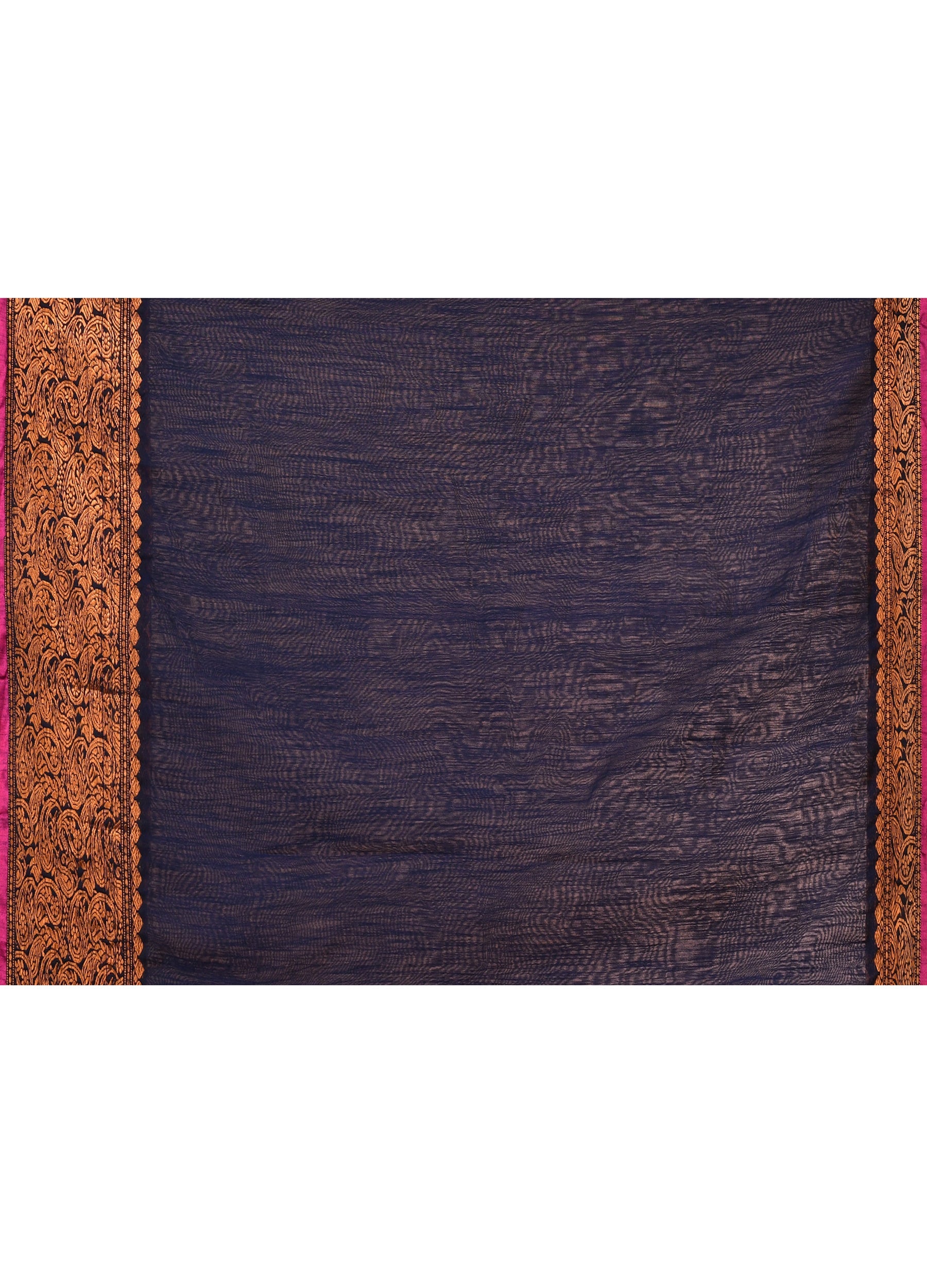 Piyari Fashion Women`s Cotton Blend Navy Blue Handloom Saree With Blouse | Grocsy