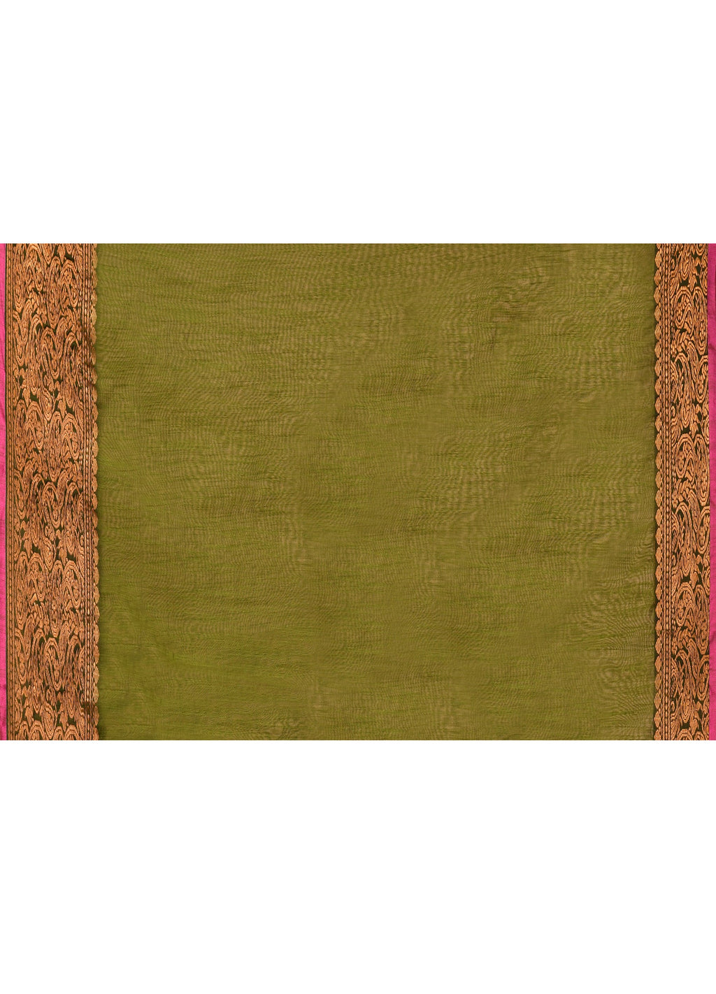 Piyari Fashion Women`s Cotton Blend Moss Green Handloom Saree With Blouse | Grocsy