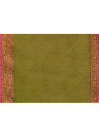 Piyari Fashion Women`s Cotton Blend Moss Green Handloom Saree With Blouse | Grocsy