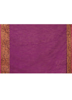 Piyari Fashion Women`s Cotton Blend Magenta Handloom Saree With Blouse | Grocsy