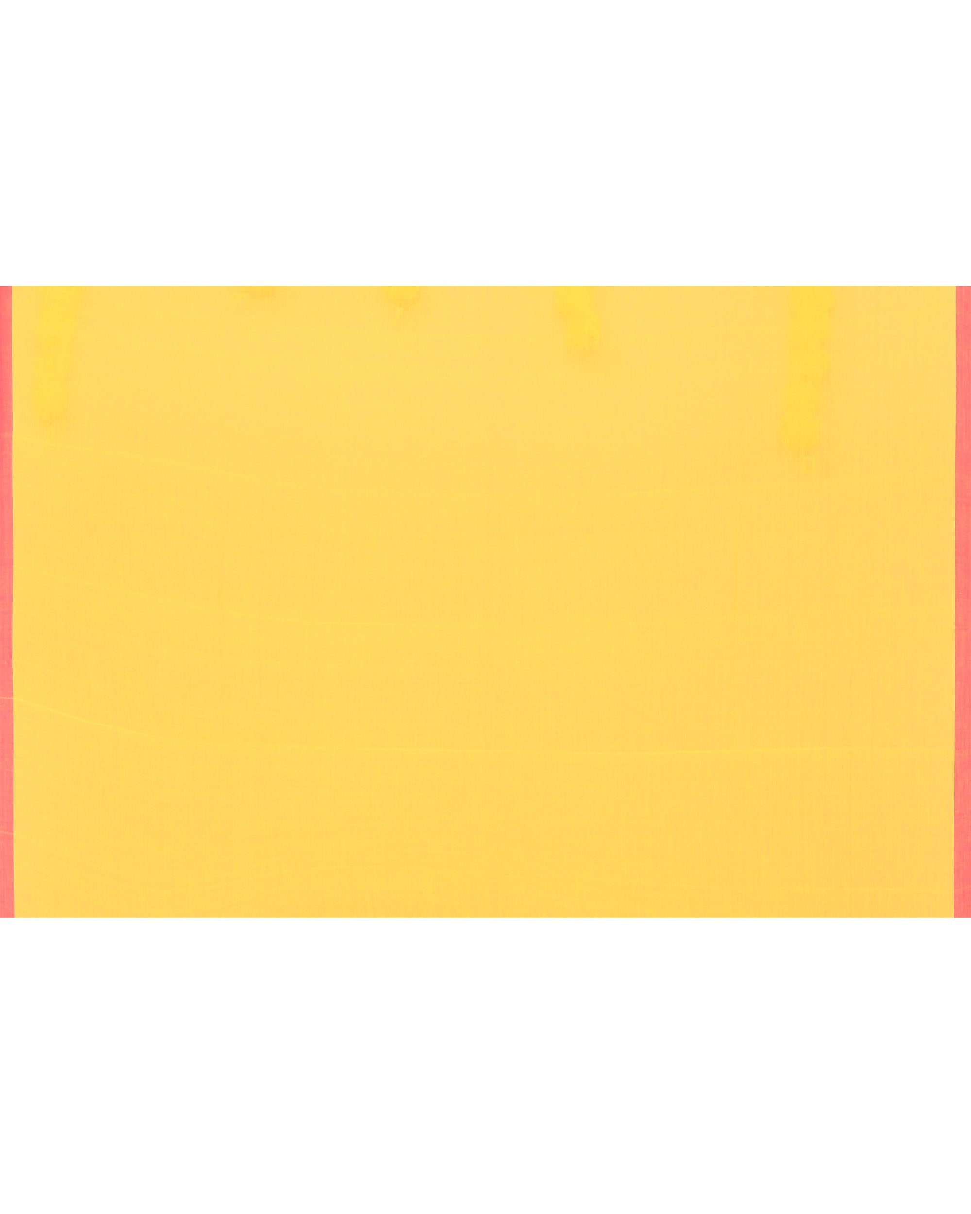 Piyari Fashion Soft Mul Cotton Yellow Jamdani Saree With Net Tassels | Grocsy