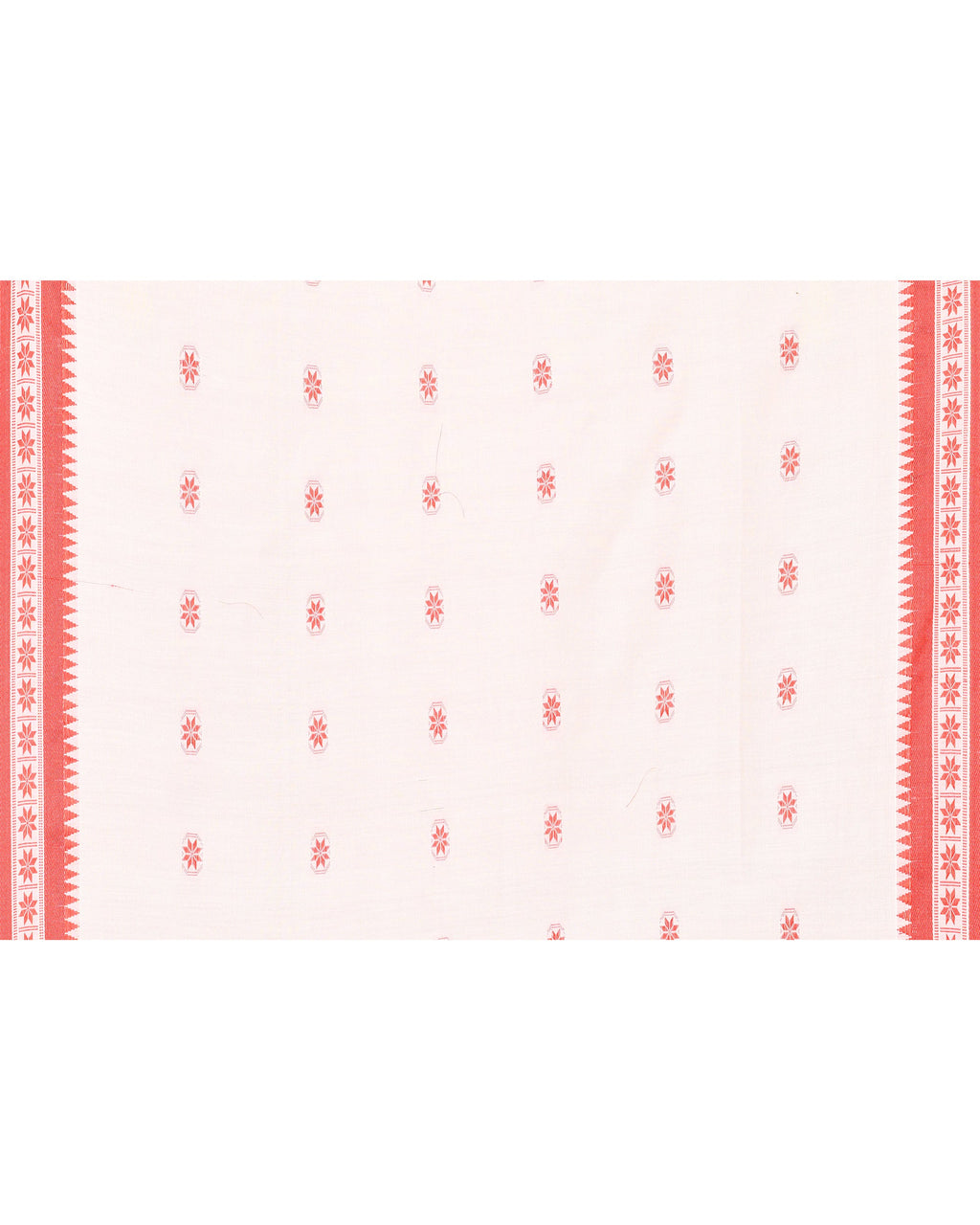 Piyari Fashion Women's White Cotton Handloom Saree | Grocsy