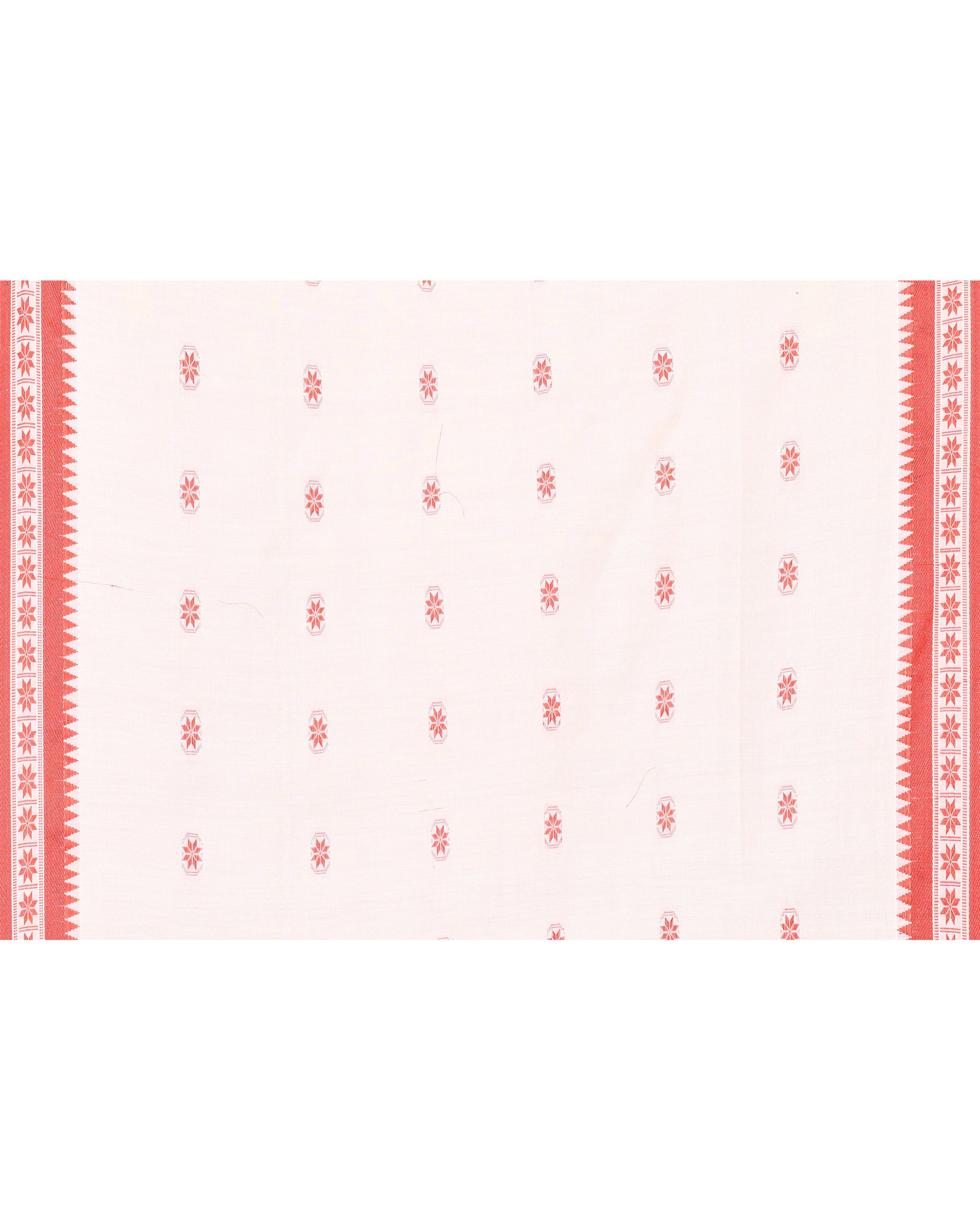 Piyari Fashion Women's White Cotton Handloom Saree | Grocsy