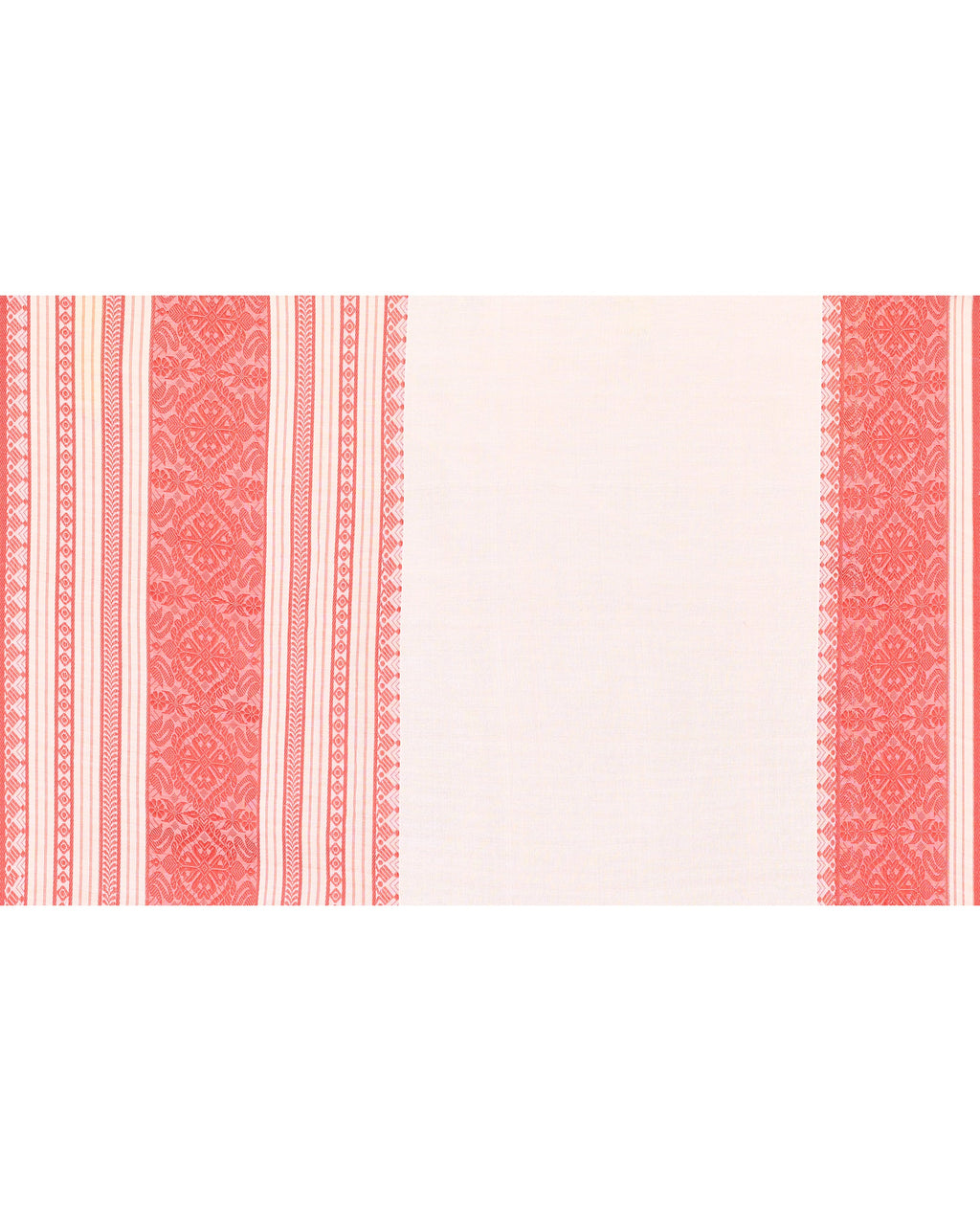 Piyari Fashion Women's White Cotton Handloom Saree | Grocsy