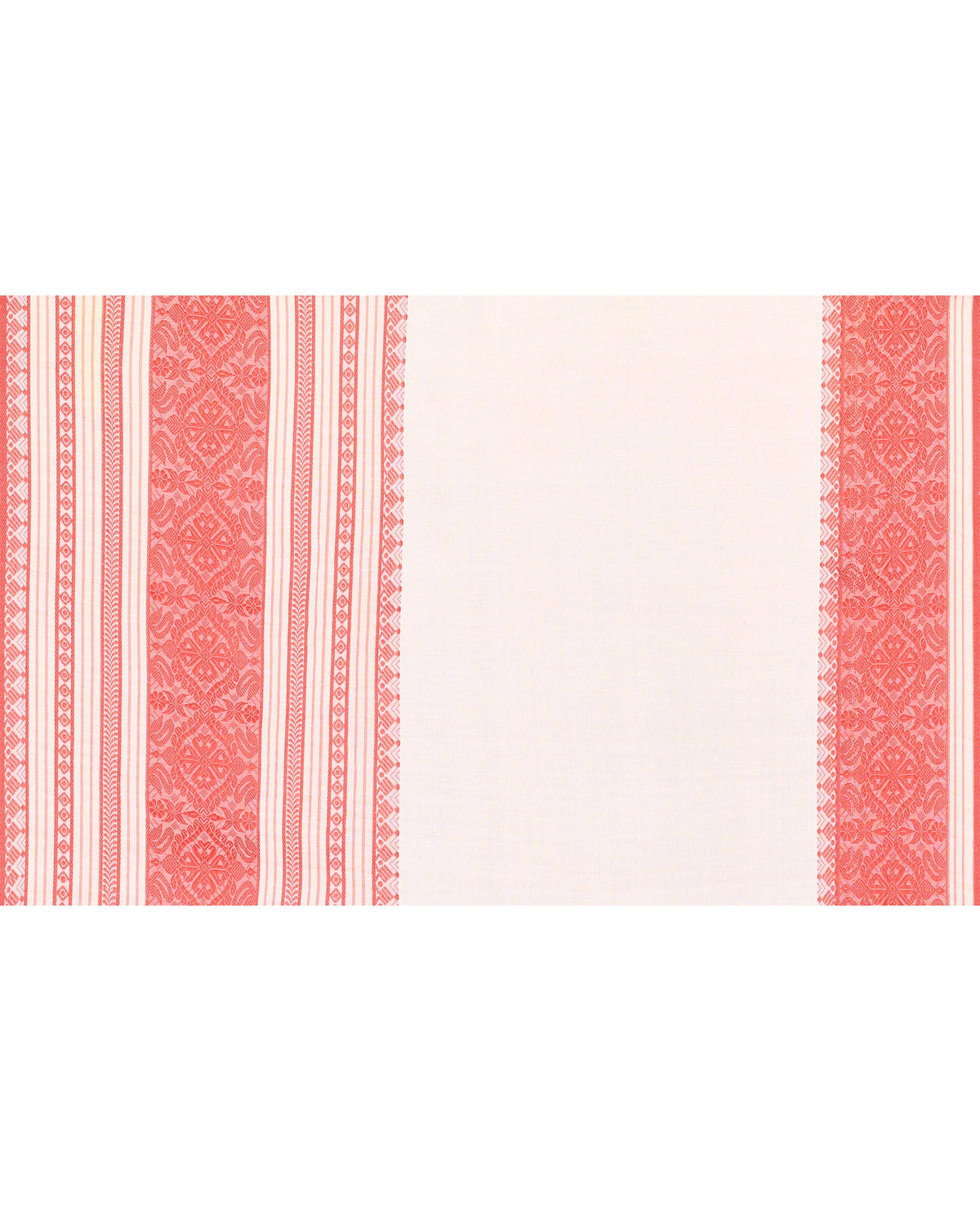 Piyari Fashion Women's White Cotton Handloom Saree | Grocsy