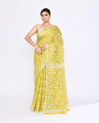 Piyari Fashion Women's Straw Embellished Cotton Blend Jamdani Saree | Grocsy