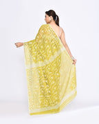 Piyari Fashion Women's Straw Embellished Cotton Blend Jamdani Saree | Grocsy