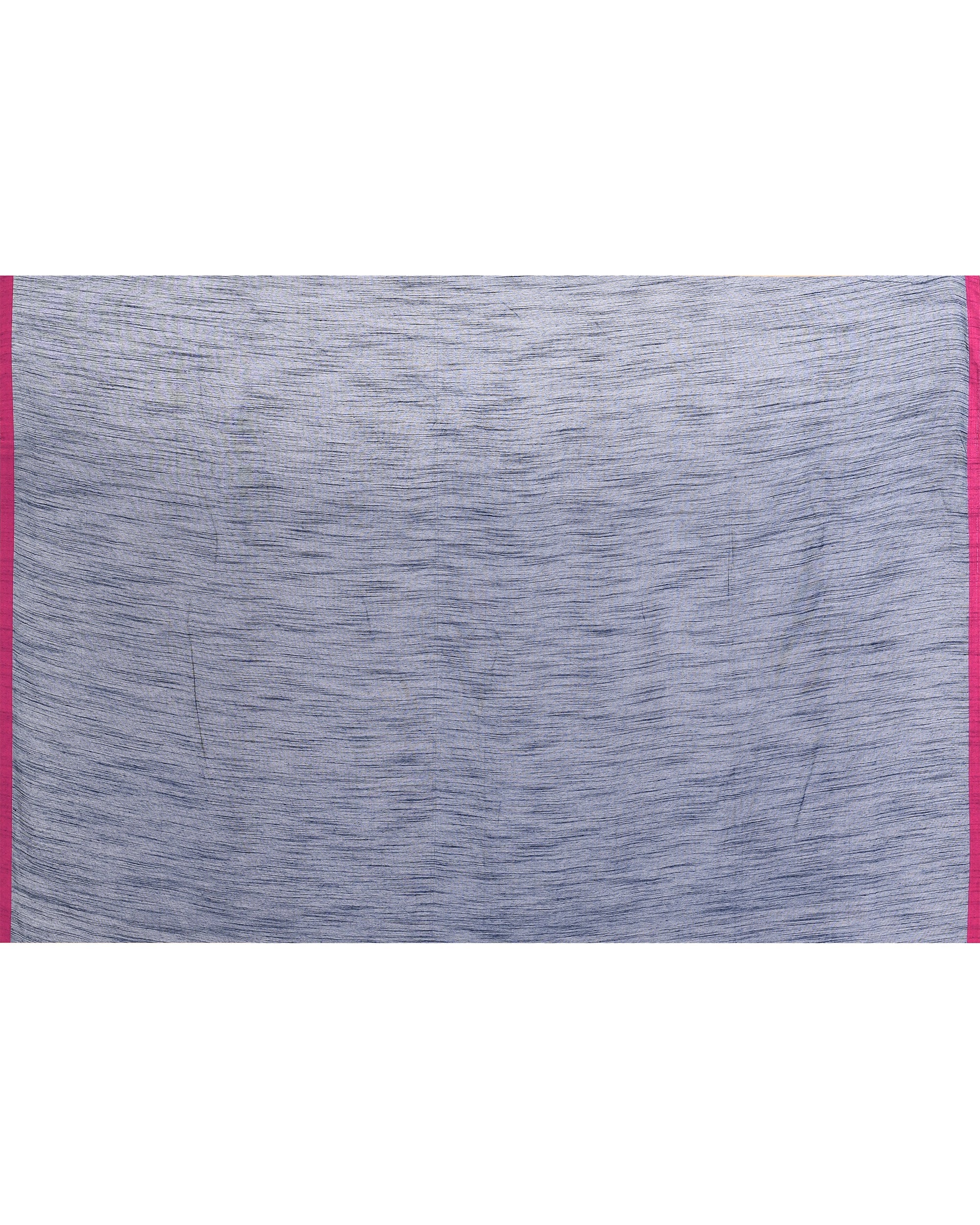 Piyari Fashion Women's Navy Blue Embellished Cotton Blend Jamdani Saree | Grocsy