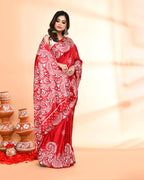 Piyari Fashion PIyari Fashion Maroon Printed Saree With Blouse | Grocsy
