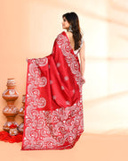 Piyari Fashion PIyari Fashion Maroon Printed Saree With Blouse | Grocsy