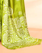 Piyari Fashion PIyari Fashion Olive Printed Saree With Blouse | Grocsy