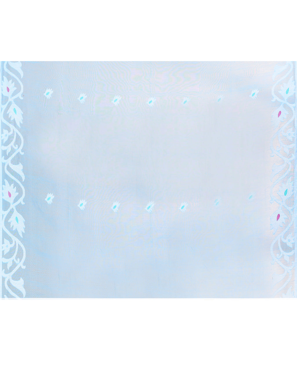 Piyari Fashion Women`s Aqua Hand Work Art Silk Jamdani Saree With Blouse | Grocsy
