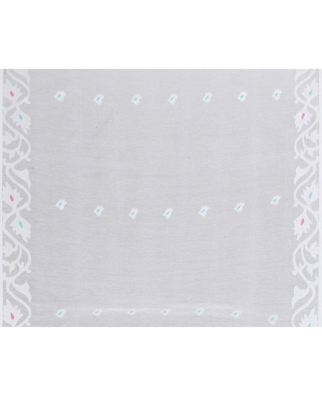 Piyari Fashion Women`s White Hand Work Art Silk Jamdani Saree With Blouse | Grocsy