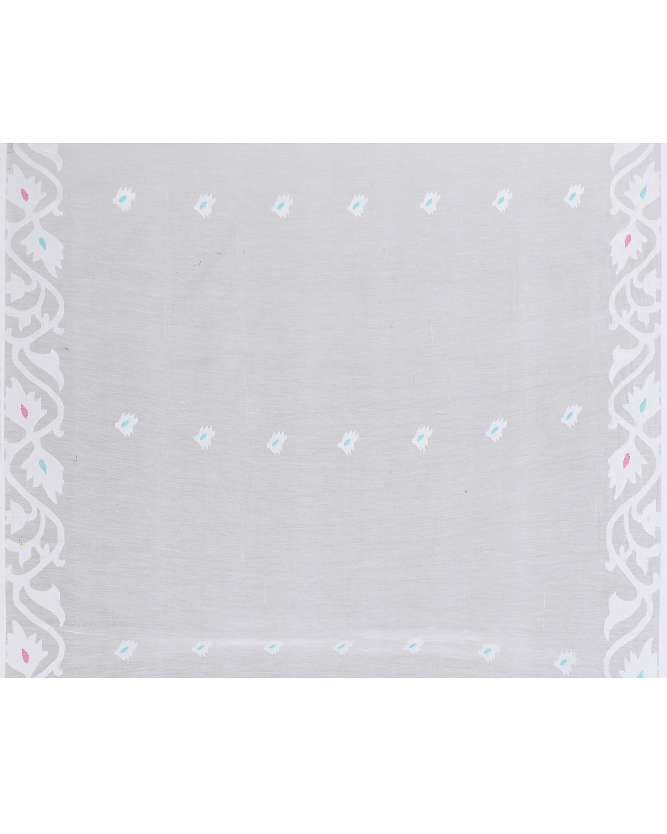 Piyari Fashion Women`s White Hand Work Art Silk Jamdani Saree With Blouse | Grocsy
