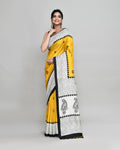 Piyari Fashion PIyari Fashion Golden Printed Saree With Blouse | Grocsy