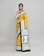 Piyari Fashion PIyari Fashion Golden Printed Saree With Blouse | Grocsy