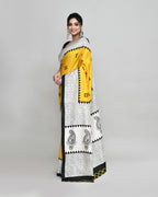 Piyari Fashion PIyari Fashion Golden Printed Saree With Blouse | Grocsy