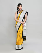 Piyari Fashion PIyari Fashion Golden Printed Saree With Blouse | Grocsy