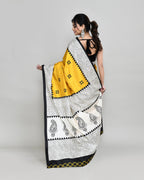 Piyari Fashion PIyari Fashion Golden Printed Saree With Blouse | Grocsy