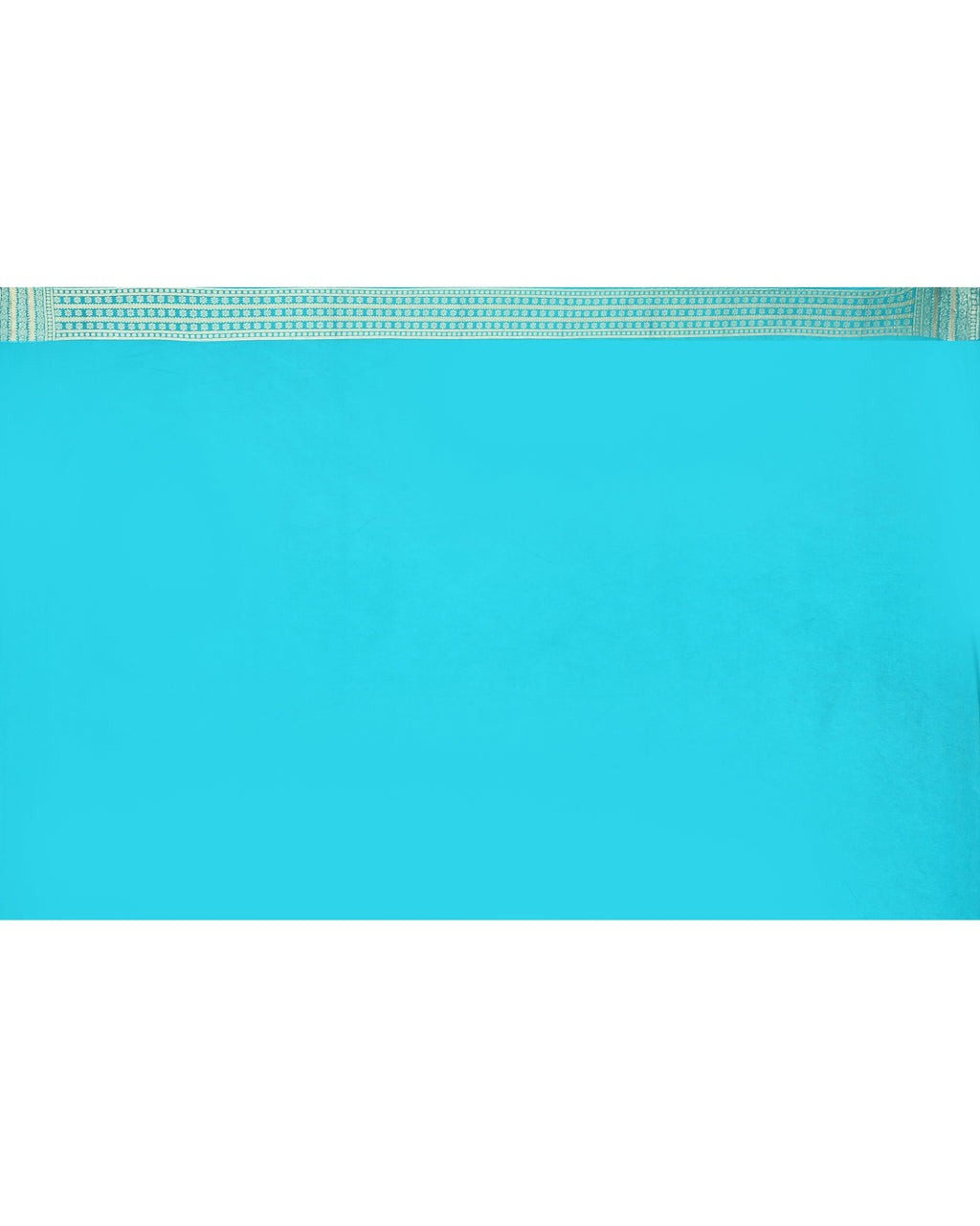 Piyari Fashion Women's Handloom Turquoise Bangalore Silk Saree With Zari Border | Grocsy
